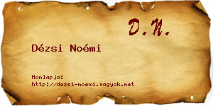 Dézsi Noémi névjegykártya